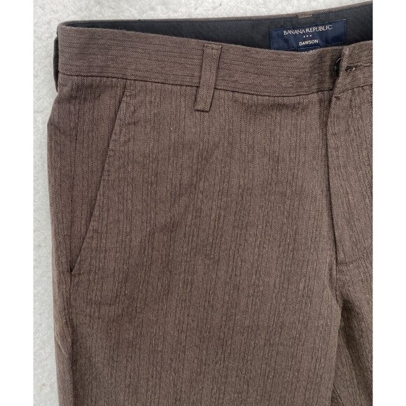 Banana Republic Pants Mens 36x32 Brown Hound's-tooth t Dawson Cotton Stripes - Picture 4 of 12